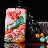Natural Colour Jade Horse Pendant Necklace Charm Jewellery Accessories