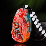 Natural Colour Jade Phoenix Pendant Necklace Chinese Charm Jewelry