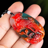 Natural Colour Jade Phoenix Pendant Necklace Chinese Charm Jewelry