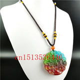 Natural Coloured Jade Peacock Pendant Beads Necklace Charm Jewellery