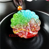 Natural Coloured Jade Peacock Pendant Beads Necklace Charm Jewellery