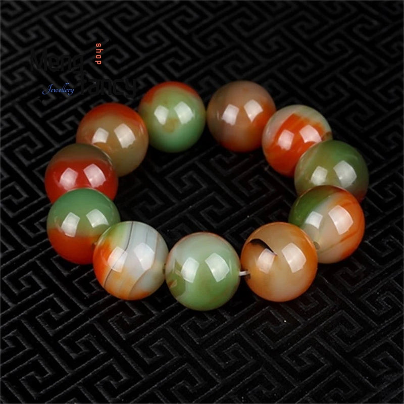 Natural Agate Lucky Beads Bracelet Retro Fine Jewelry