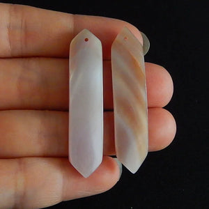 Natural Conch Shell Earrings 45x10x3mm Pair