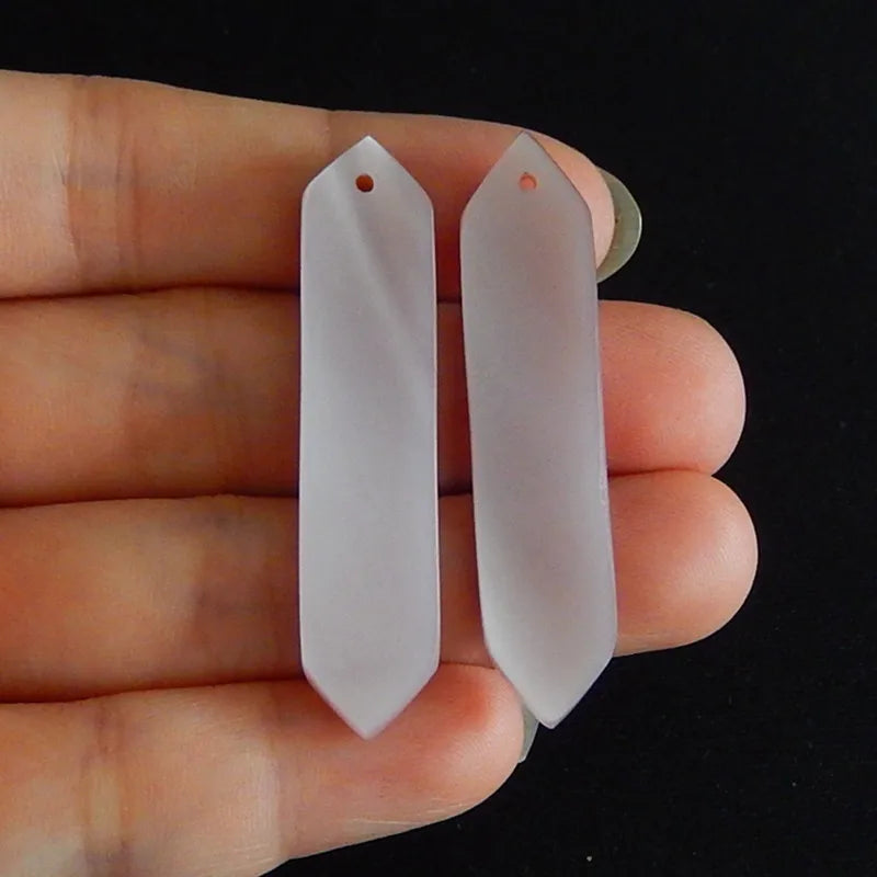 Natural Conch Shell Earrings 45x10x3mm Pair