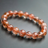 Copper Rutilated Quartz Round Beads Bracelet Stretch 7mm-14mm