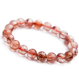 Copper Rutilated Quartz Round Beads Bracelet Stretch 7mm-14mm
