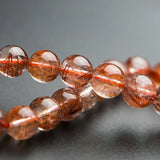 Copper Rutilated Quartz Round Beads Bracelet Stretch 7mm-14mm