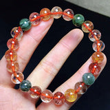 Copper Rutilated Quartz Crystal Bracelet Round Beads Wealthy Stone