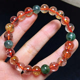 Copper Rutilated Quartz Crystal Bracelet Round Beads Wealthy Stone