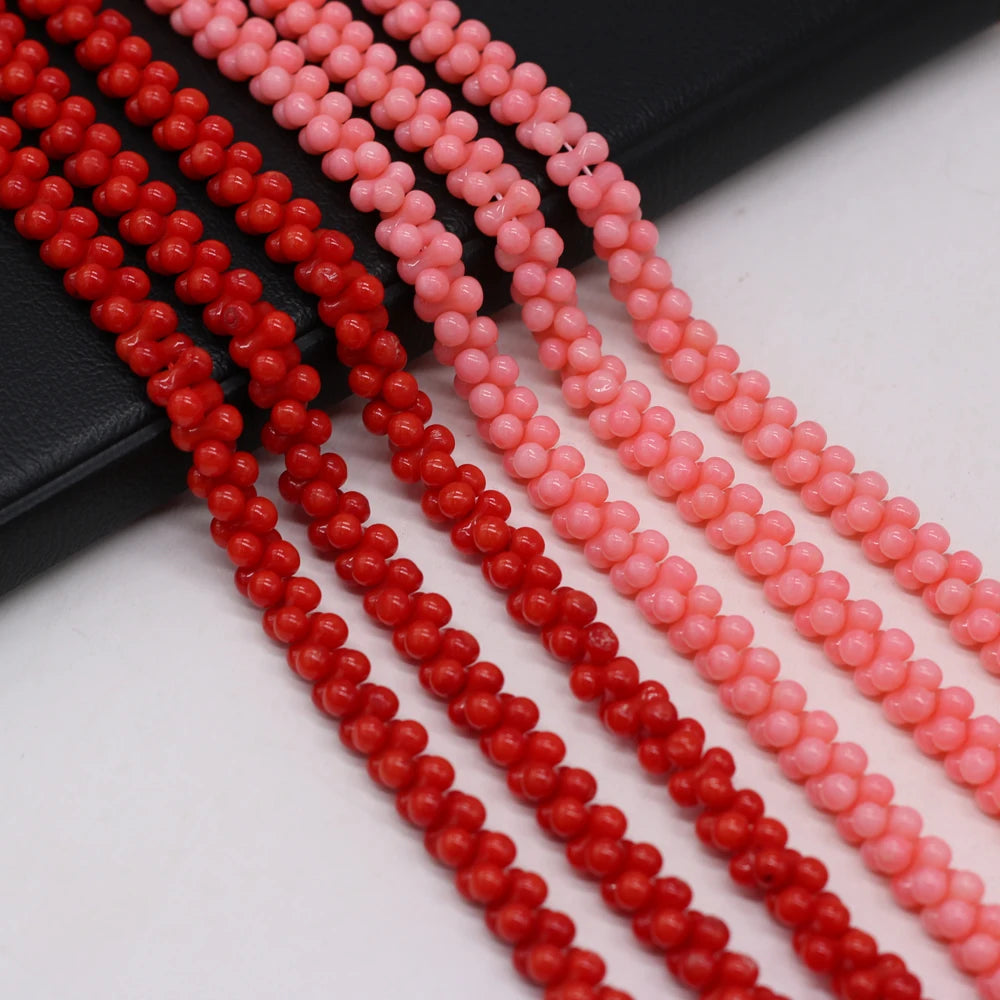 Red Coral Beads Flower Shape Spacer for Jewelry Making DIY