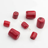 Red Natural Coral Drum Beads 2pcs/lot DIY Jewelry Making Accessories