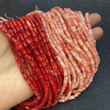 Pink Coral Carved Petunia Beads 4x6mm Flower Shape Charm DIY