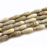 Coral Fessoil Amethyst Stone Beads 15'' Faceted Drop DIY Loose Beads