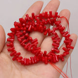 Natural Coral Red Crushed Stone Spacer Beads for Jewelry Making