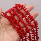 Natural Coral Red Crushed Stone Spacer Beads for Jewelry Making