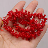 Natural Coral Red Crushed Stone Spacer Beads for Jewelry Making