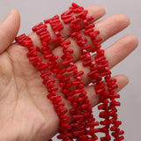 Natural Coral Red Crushed Stone Spacer Beads for Jewelry Making