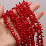Natural Coral Red Crushed Stone Spacer Beads for Jewelry Making