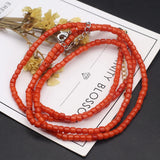 Natural Coral Square Bead Clasp for DIY Jewelry 3mm