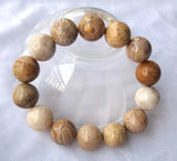 Coral Stone Round Beads Bracelet Stretch Jewelry