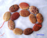 Natural Coral Stone Flat Oval Shape Loose Beads For Jewelry Making