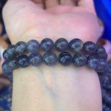 Natural Cordierite Stone Beads 15'' Round DIY Loose Beads