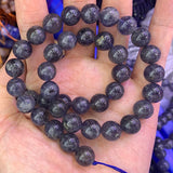 Natural Cordierite Stone Beads 15'' Round DIY Loose Beads