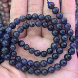 Natural Cordierite Stone Beads 15'' Round DIY Loose Beads