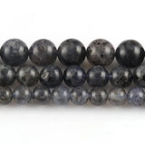 Cordierite Stone Beads Round for Jewelry Making DIY Bracelet