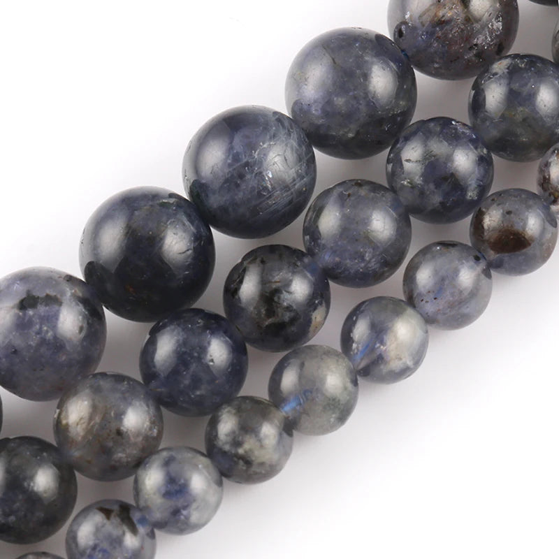 Cordierite Stone Beads Round for Jewelry Making DIY Bracelet