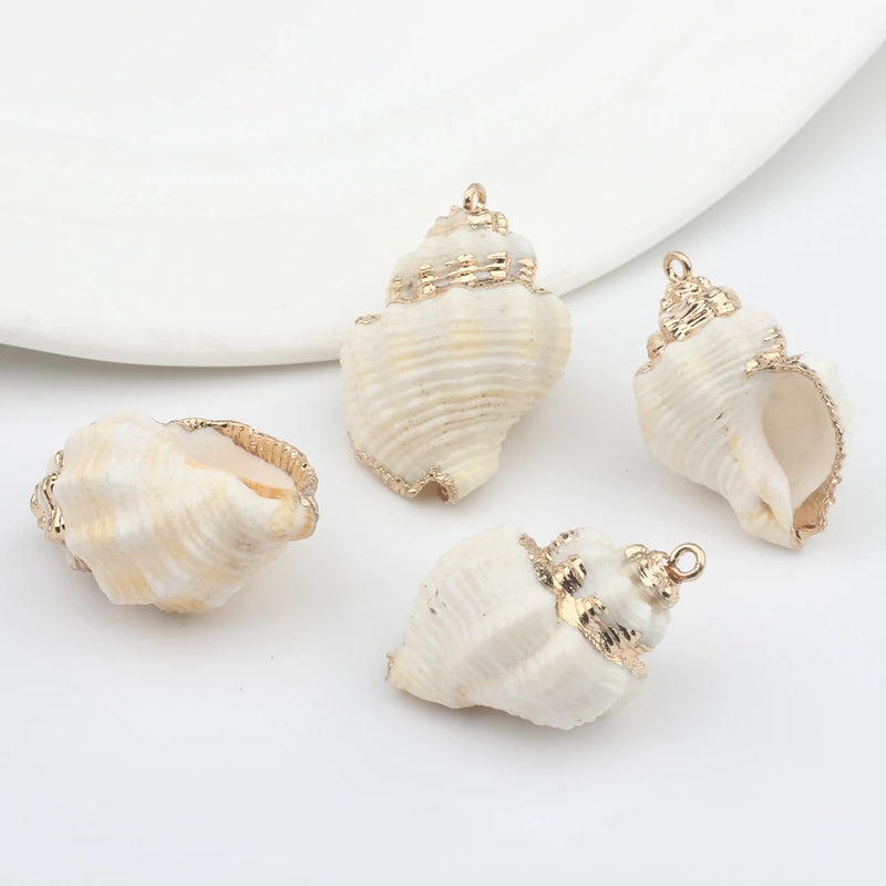 10pcs Cowrie Shells Conch Charms Loose Beads DIY Bohemia Jewelry