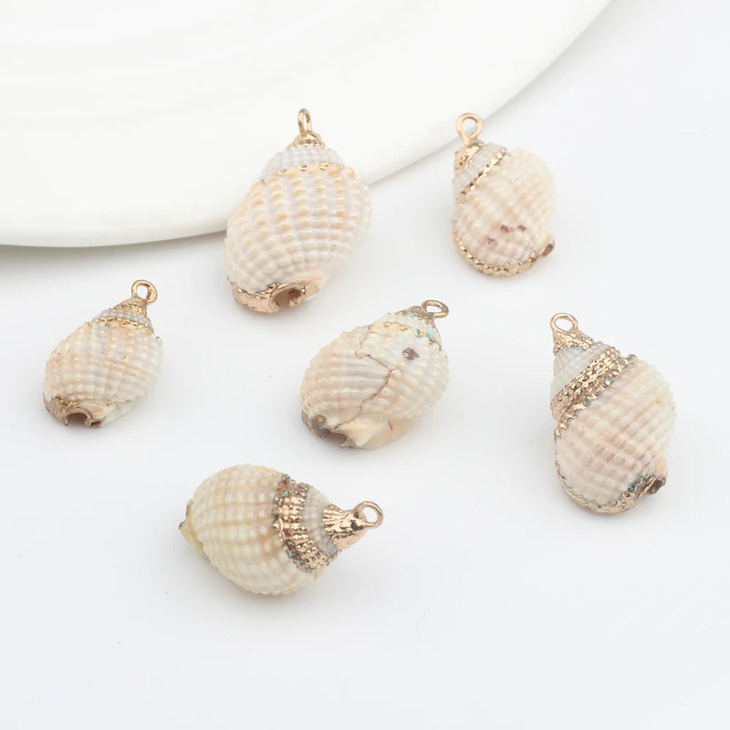 Cowrie Shells Conch Charms Beads 10pcs DIY Boho Jewelry Necklace