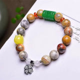Natural Crazy Agate Bracelet Round Beads Crystal Healing Stone