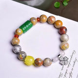 Natural Crazy Agate Bracelet Round Beads Crystal Healing Stone
