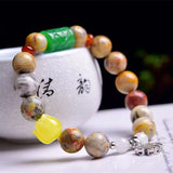 Natural Crazy Agate Bracelet Round Beads Crystal Healing Stone
