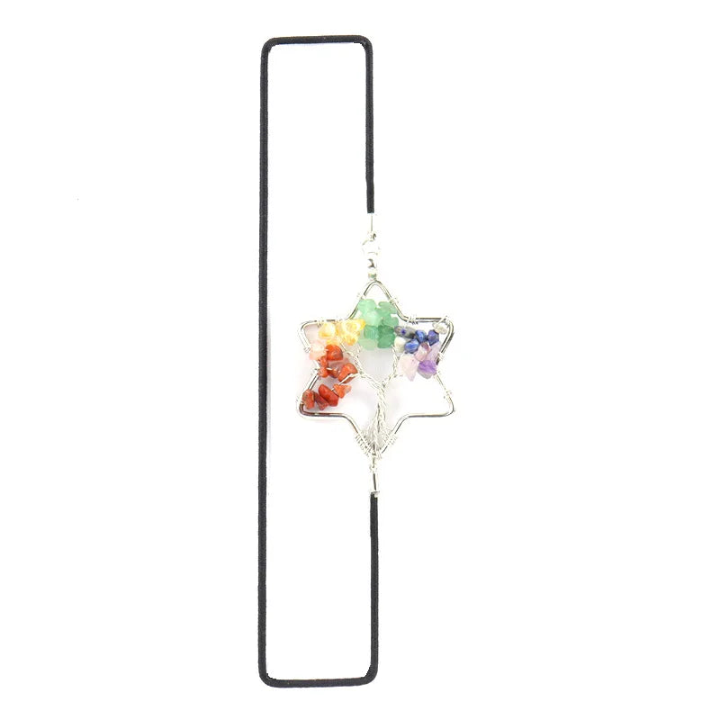 Crystal Hexagram Bookmark - Chakra Tree Of Life Elastic Bookmark