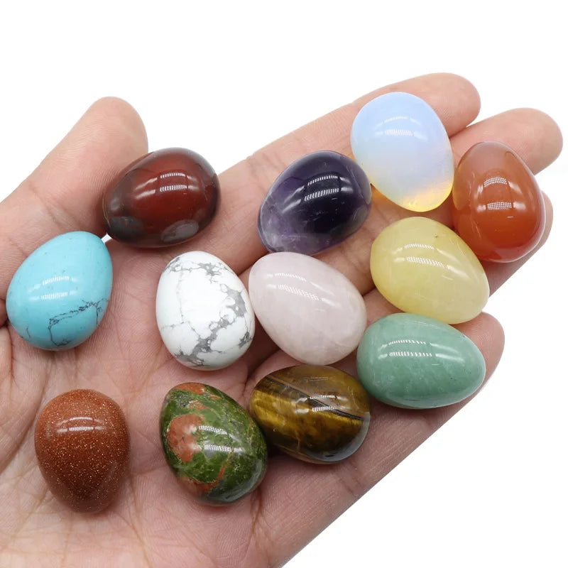 Crystal Egg Ornament Opal Rose Quartz Amethyst Tiger's Eye Agate