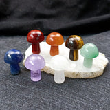 Crystal Mushroom Ornament Opal Rose Quartz Amethyst Tiger's Eye Agate Chakra