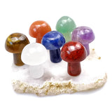 Crystal Mushroom Ornament Opal Rose Quartz Amethyst Tiger's Eye Agate Chakra
