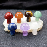 Crystal Mushroom Ornament Opal Rose Quartz Amethyst Tiger's Eye Agate Chakra