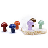 Crystal Mushroom Ornament Opal Rose Quartz Amethyst Tiger's Eye Agate Chakra