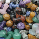 25MM Mini Mushroom Ornament Opal Rose Quartz Amethyst Tiger's Eye Stone