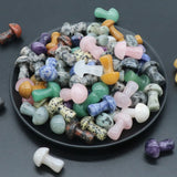 25MM Mini Mushroom Ornament Opal Rose Quartz Amethyst Tiger's Eye Stone