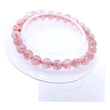 Strawberry Quartz Bead Bracelet 100% Natural Crystal 6-10mm Women Gift