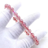Strawberry Quartz Bead Bracelet 100% Natural Crystal 6-10mm Women Gift