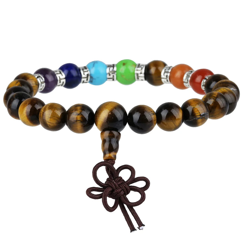 7 Chakra Stone Beads Bracelet for Women Men Elastic Tibetan Bracelet