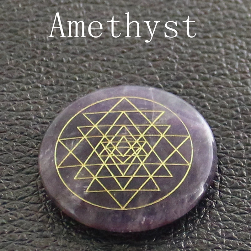 7-color Chakra Crystal Sri Yantra Yoga Reiki Prop