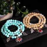 Crystal Agate Elephant Bracelet Charms for Men Women