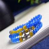 Natural Agate Stone Beads Bracelet 6mm Ethnic Style Ladies Hand Jewelry