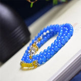 Natural Agate Stone Beads Bracelet 6mm Ethnic Style Ladies Hand Jewelry